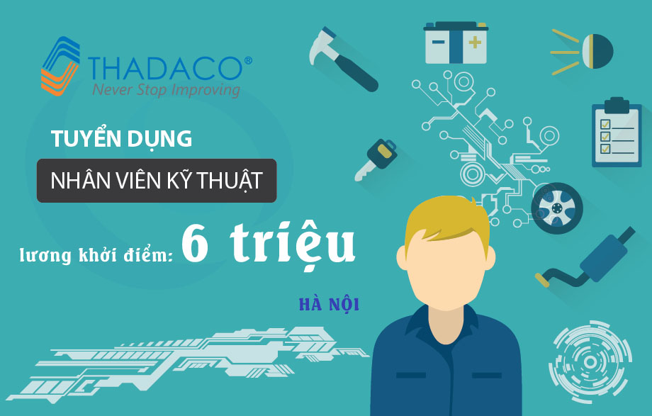 Thadaco tuyển GẤP 1 NV Kỹ thuật, 2 NV Kinh doanh tại Hà Nội