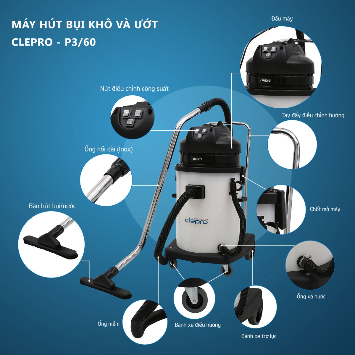 may-hut-bui-nuoc-clepro-p3-60-3-motor