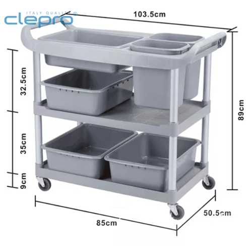 Xe đẩy dọn đồ ăn CLEPRO CS-3/6 1