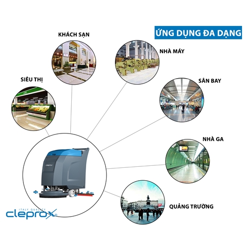 Máy đánh sàn công nghiệp liên hợp CLEPROX X55E 3