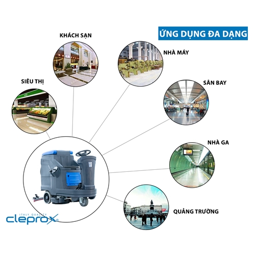 Máy chà sàn liên hợp ngồi lái CLEPROX X80B 4